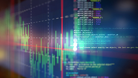 Finanzkurve auf technischem Hintergrund