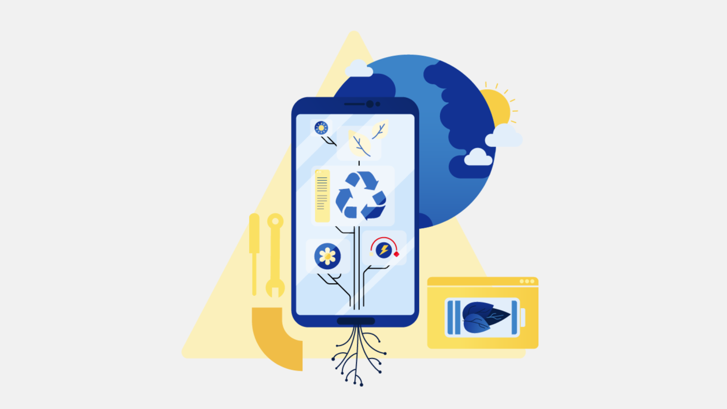 Illustration "Digitalisierung und Klimaschutz"