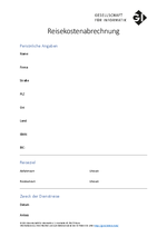 Formular für Reisekostenabrechnung